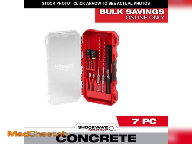 Lot 74-14223972 - Milwaukee Carbide Hammer Drill Concrete Screw Installation Kit (7-Piece) - UNUSED