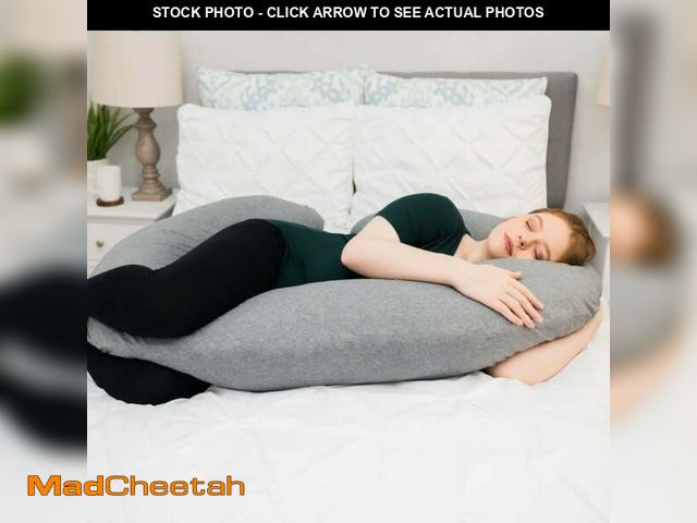 Lot 74-12858213 - Leachco Sleeper Keeper Total Body Pregnancy Pillow - Jersey Gray - UNUSED