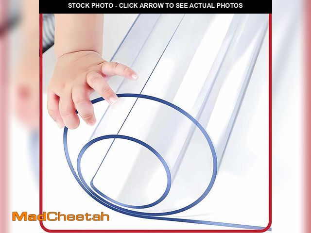 Lot 74-12678444 - IAJXWI 79 x 40 inch Clear Table Protector, Waterproof 2mm Thick PVC Tablecloth, Plastic Table Cover ...