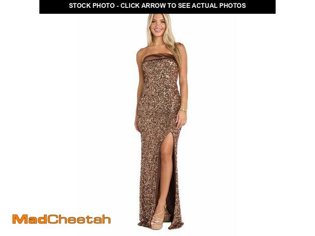 Lot 74-12868183 - Morgan &amp; Co 10214 Long Formal Fitted Slit Sequin Prom Dress Size 13 - UNUSED