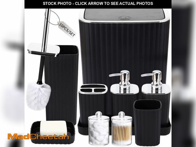 Lot 74-12719071 - XLHOMO Bathroom Accessories Set - Gorgeous Bathroom Set, 10PC Bathroom Accessory Set, Toilet Brush, ...
