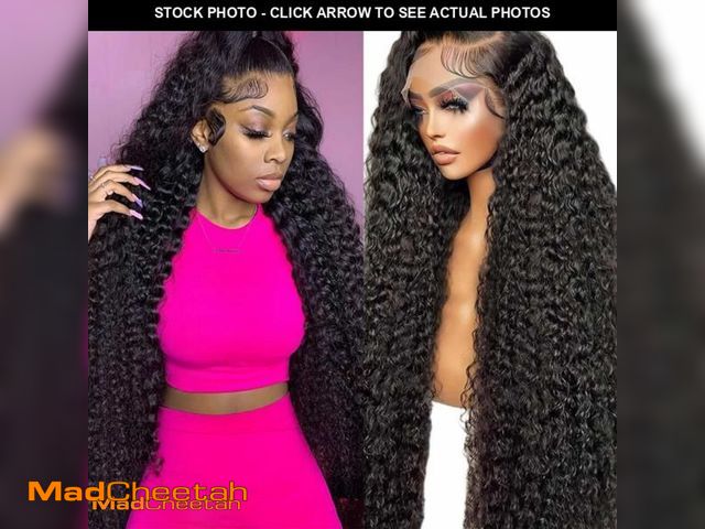 Lot 74-11852004 - JTMMP 13x6 Deep Wave Lace Front Wigs Human Hair 200% Density 26 Inch Curly Human Hair Wig for Women ...