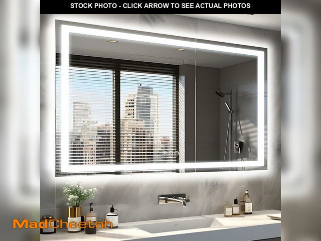 Lot 74-13075073 - EchosLife 50"x36" Lighted Mirrors for Bathroom Wall, Anti-Fog LED Vanity Mirror, Shatter-Proof, 3 Co...