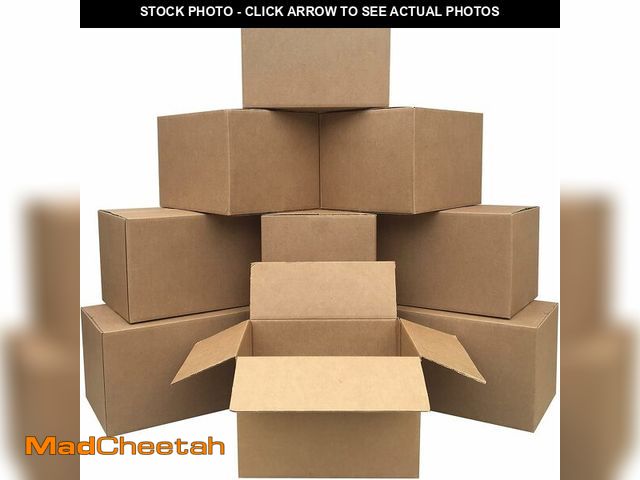 Lot 74-13733570 - Basics Cardboard Moving Boxes for Packing and Shipping, Medium Size, 18" x 14" x 12", Brown, 10-Pack...