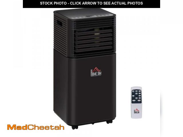 Lot 74-12032162 - HOMCOM 10,000 BTU Portable Air Conditioner Cools 150 Sq. Ft. with 24 Hour Timer in Black - UNUSED