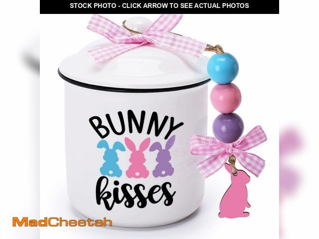 Lot 74-13628143 - Nefelibata Easter Tiered Tray Decor Bunny Kisses Ceramic Canister Easter Candy Bowl Candy Dish with ...