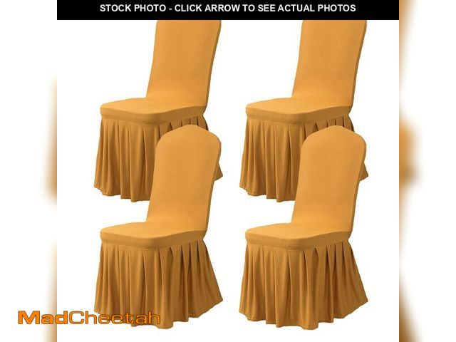Lot 74-14379693 - Dimatic Dining Room Chair Covers Set of 4, Stretch Parsons Slipcovers with Skirt Super Fit Spandex C...