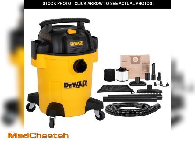 Lot 74-14439404 - DEWALT 6 Gal. 4.0 HP Poly Wet/Dry Vacuum with Hose and Accessories - USED
