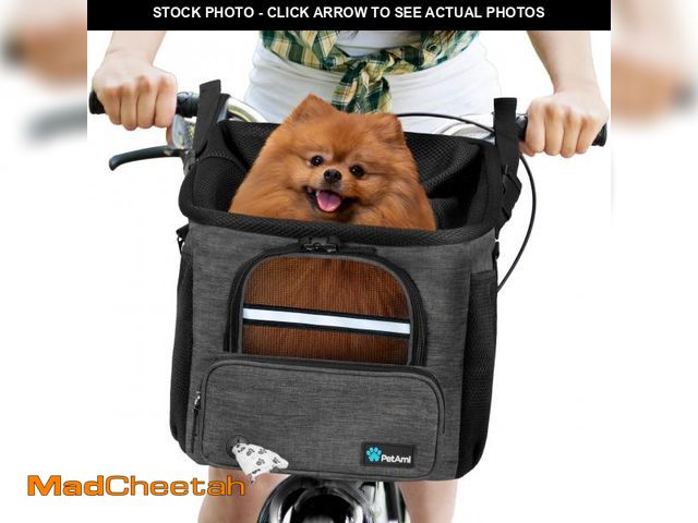 Lot 74-12311528 - PetAmi Dog Bike Basket, Soft-Sided Ventilated Dog Bike Carrier Backpack, Pet Bicycle Basket for Bike...