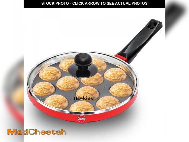 Lot 74-12422295 - Hawkins Nonstick Appe Pan with Glass Lid, 12 Cups, Diameter 20 cm, Black, Cast Aluminium, Red - UNUS...