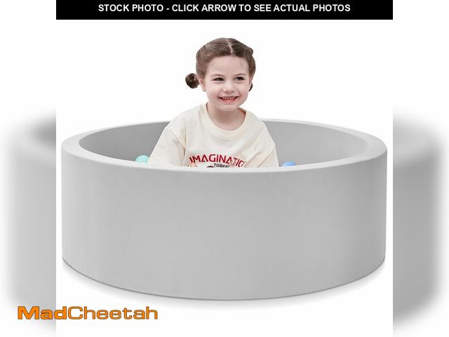 Lot 74-14339475 - SHJADE Foam Ball Pit, 35.4"x 11.8" Ball Pits for Toddlers-Grey - USED