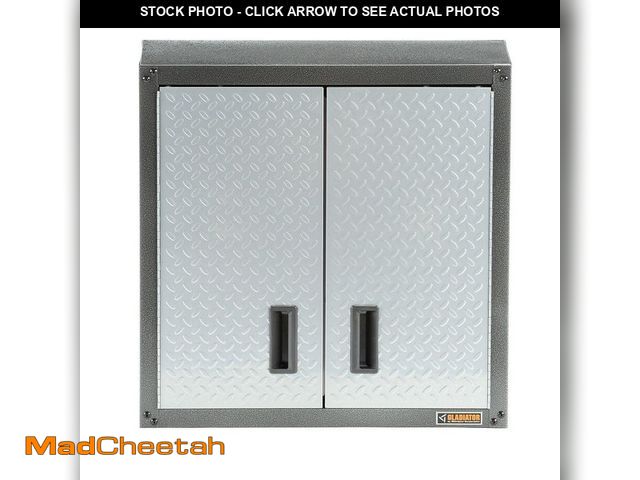 Lot 74-13796364 - Gladiator Steel 1-Shelf Wall Mounted Garage Cabinet in Silver Tread (28 in W x 28 in H x 12 in D) - ...