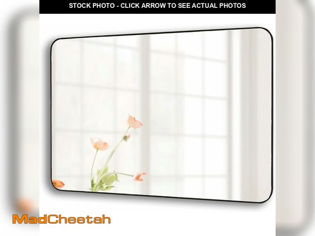 Lot 74-13835744 - CULER Black Bathroom Wall Mirror,20 x 30 Inch Rectangle Vanity Modern Tempered Glass Mirror for Bedr...