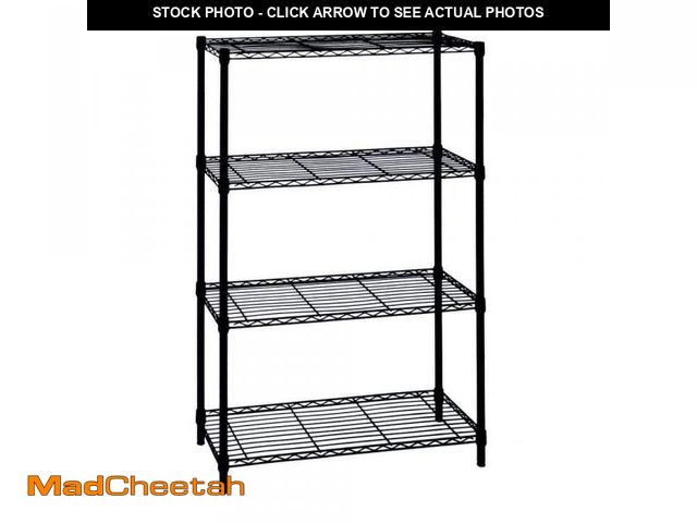 Lot 74-12414065 - HDX 4-Tier Steel Wire Shelving Unit in Black (36 in. W x 54 in. H x 14 in. D) - UNUSED