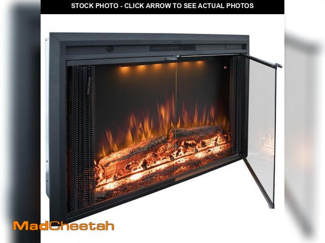 Lot 74-12165984 - Benrocks 40'' Electric Fireplace Inserts with Glass Door, Electric Fireplace Heater with Fire Crackl...