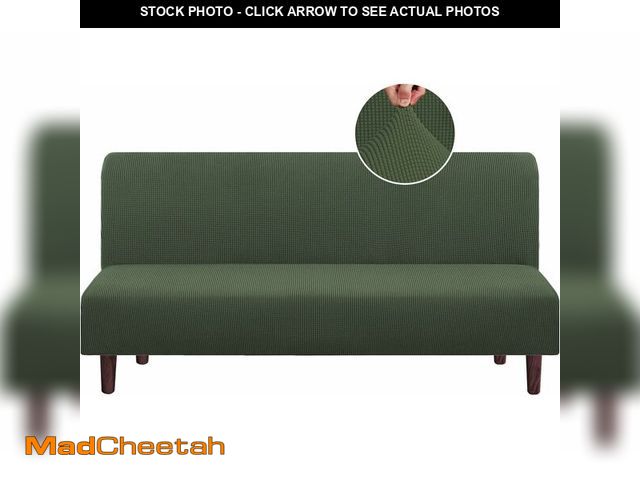 Lot 74-14063683 - PrinceDeco Jacquard Futon Cover Stretch Armless Futon Sofa Cover Soft Futon Slipcover with Elastic B...