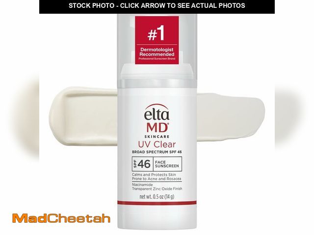 Lot 74-14058988 - EltaMD UV Clear Face Sunscreen SPF 46, Oil Free Sunscreen with Zinc Oxide, Dermatologist Recommended...