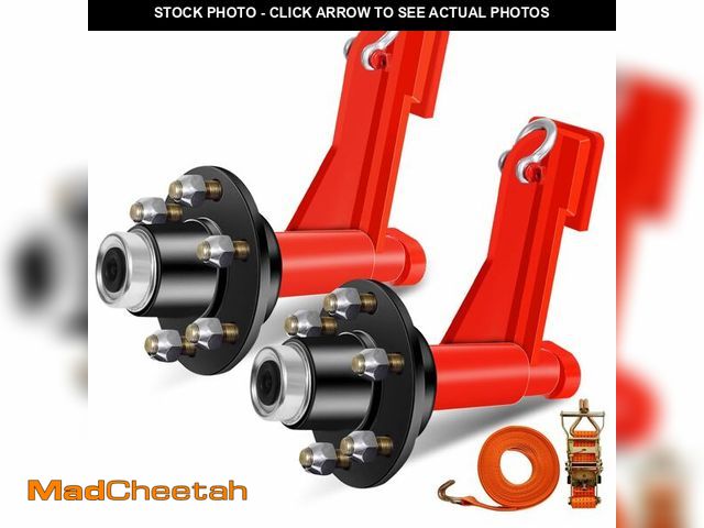 Lot 74-12569705 - Upgrade 2Pack Shipping Container Wheel 6-Lug Kit, 6x5.5 Lug, Heavy Duty Shipping Container Axle, Shi...