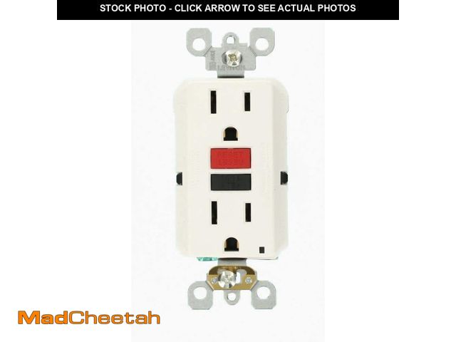 Lot 74-12685132 - Leviton 15 Amp Self-Test SmartlockPro Slim Duplex GFCI Outlet, White GFNT1-RW - UNUSED