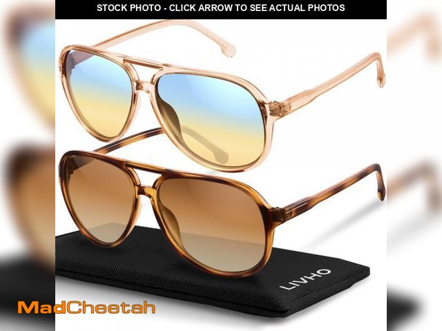 Lot 74-12217910 - livho Trendy Polarized Aviator Sunglasses Women Men, Retro Sun Glasses for Women Men 2025, Oversized...