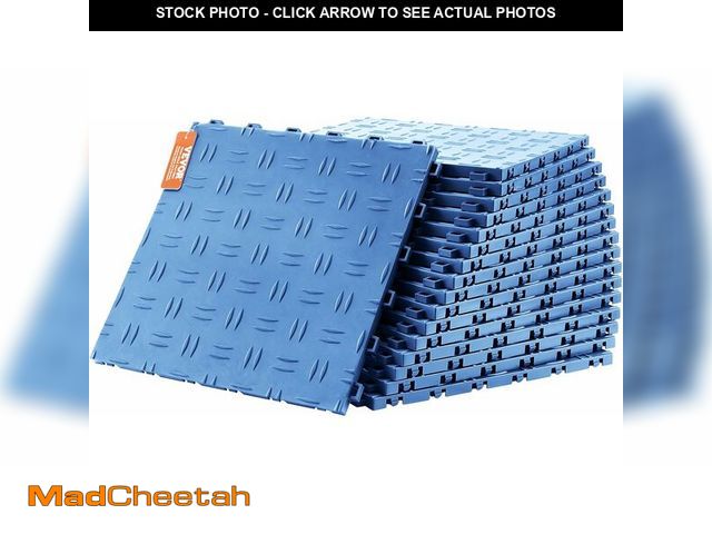 Lot 74-14067723 - VEVOR Garage Floor Tiles 12 x 12 x 0.53 inch, Interlocking Design Ease of Installation Double-Sided ...