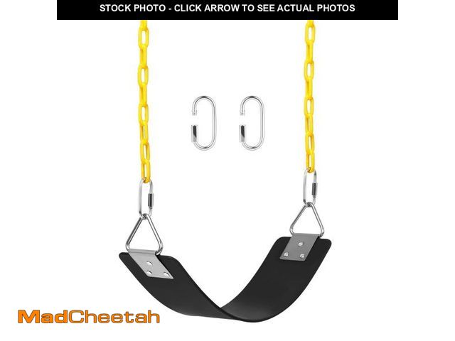 Lot 74-12110861 - AGPTEK Swing Set, Seat with 66 Inch Anti-Rust Chains Thermoplastic Coated, Support 250lb, Cushion Ac...