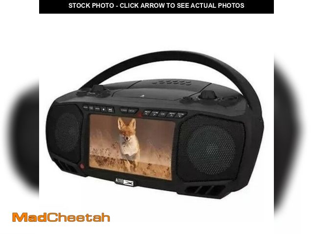 Lot 74-14082201 - Altec Lansing Portable Media Boombox 7" LCD Bluetooth DVD/CD HDMI Black - UNUSED