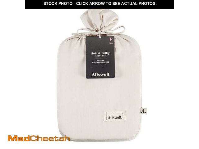 Lot 74-12688115 - Allswell Soft &amp; Silky 4-Piece Cream Glaze Rayon Derived from Bamboo Sateen Bed Sheet Set, King -...
