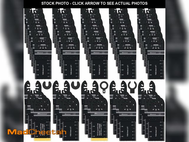 Lot 74-14145295 - Bionso 55PCS Oscillating Saw Blades, Professional Universal Titanium Multitool Blades for Wood Plast...
