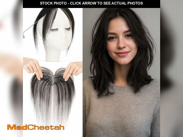 Lot 74-14272358 - SLEEKALON Clip in Bangs Real Human Hair for Women Side Bangs Hair Pieces Natural Black Curtain Fring...