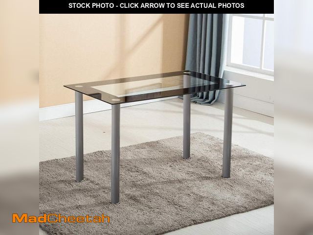 Lot 74-12482411 - (MISSING HARDWARE) Ktaxon Dining Table Tempered Glass Dining Table Transparent &amp; Black - UNUSED