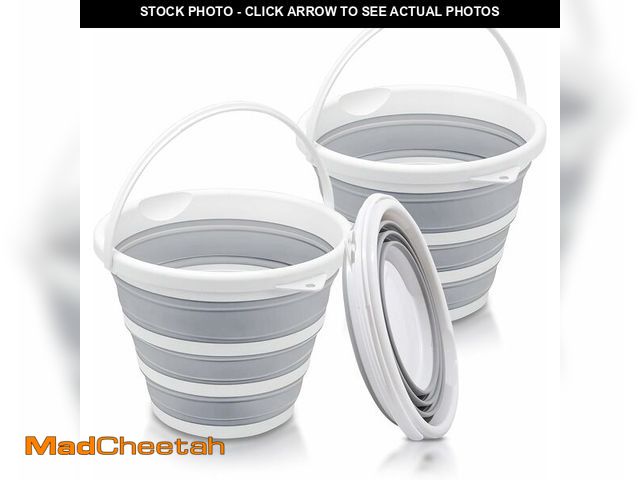 Lot 74-14579556 - 2-Pack Collapsible Buckets - 2.6 Gallon (10L) Large Capacity, Essential for RV, Garden Cleaning, Car...