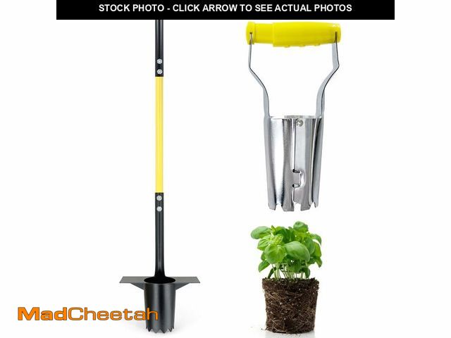 Lot 74-14148931 - Jardineer Bulb Planter Tool, Long Handle Sod Plugger with Serrated Base, Automatic Soil Releasing Sm...