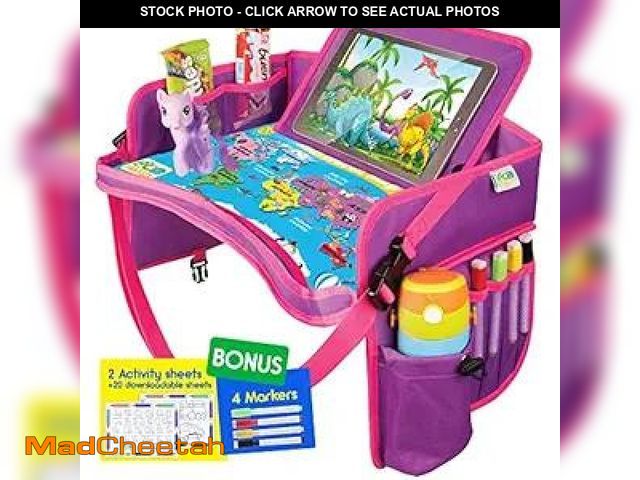 Lot 74-12124495 - ECOFANTASY Kids Travel Tray - Waterproof Lap Table with No-Drop Large Tablet Holder - Car Seat Tray ...