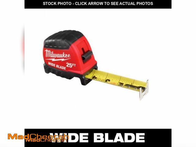Lot 74-11896030 - Milwaukee 25 ft. Wide Blade Tape Measure With 18 ft. Reach - USED