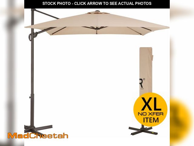Lot 74-13074984 - JEAREY 8.2FTx8.2FT Square Cantilever Patio Umbrella Roating Outdoor Offset Umbrella Heavy Duty Sun U...