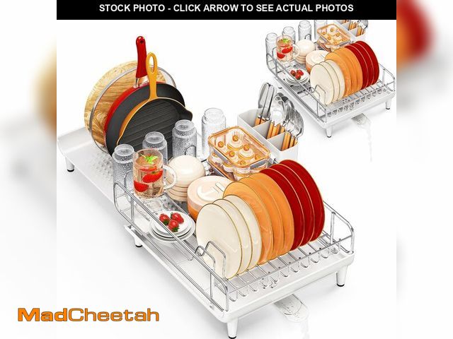 Lot 74-13720580 - TOOLF Expandable Dish Rack, Dish Drying Rack for Kitchen Counter, Foldable Dish Dryer Rack, Stainles...