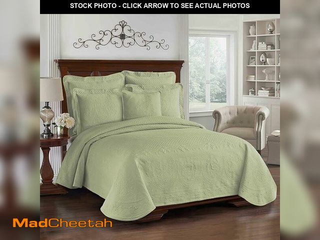 Lot 74-14290313 - HISTORIC CHARLESTON King Charles Modern Farmhouse Floral Matelasse Coverlet, 100% Cotton Breathable ...