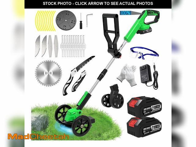 Lot 74-13066204 - Cordless Weed Wacker 2.0Ah Battery Powered, Electric Weed Trimmer with 2Pcs Batteries,3-in-1Stringle...