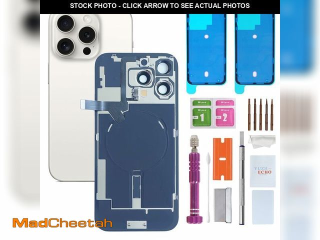 Lot 74-13622234 - Back Glass Replacement for iPhone 16 Pro Max(6.9 inches,White Titanium) Integrated Glass &amp; Wirel...