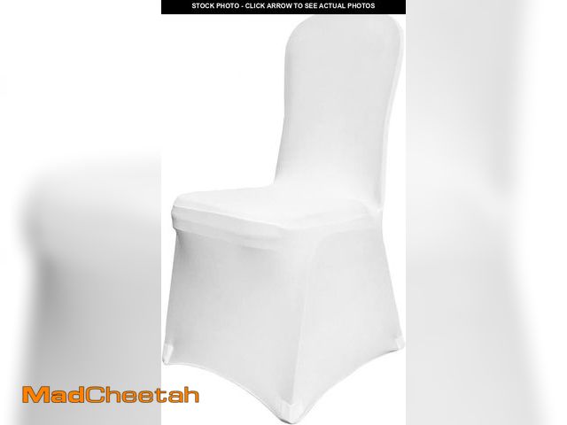 Lot 74-12510587 - VEVOR 50 Pcs White Chair Covers Polyester Spandex Chair Cover Stretch Slipcovers for Wedding Party D...