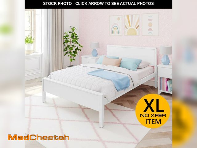 Lot 74-13072763 - (MISSING HARDWARE) Max &amp; Lily Full Bed, Solid Wood Full Bed Frame with Panel Headboard, Kids Ful...