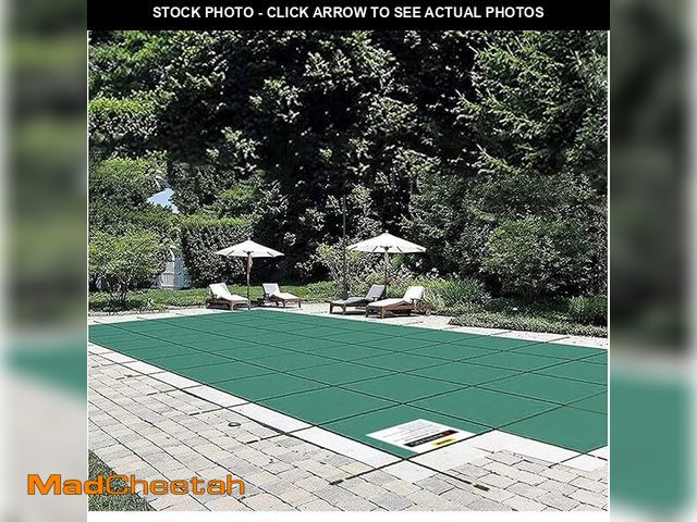 Lot 74-10722454 - Happybuy Pool Safety Cover Fits 20x40ft Rectangle Inground Safety Pool Cover Green Mesh with 4x8ft C...
