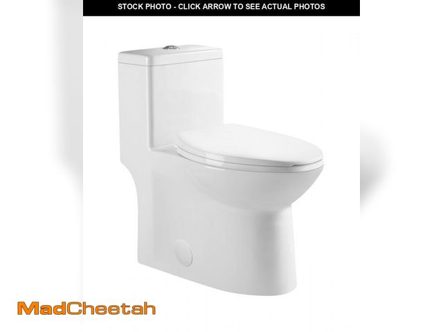 Lot 74-12134002 - DeerValley Symmetry One Piece Toilet, Dual Flush 1.1/1.6 GPF Elongated Standard Toilet for Bathroom,...