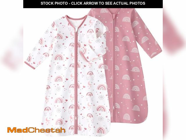 Lot 74-14333937 - FIEMOL Baby Sleep Sack 6-12 Months, Long Sleeve Baby Wearable Blanket 0.5 Tog with Mittens, 2-Way Zi...