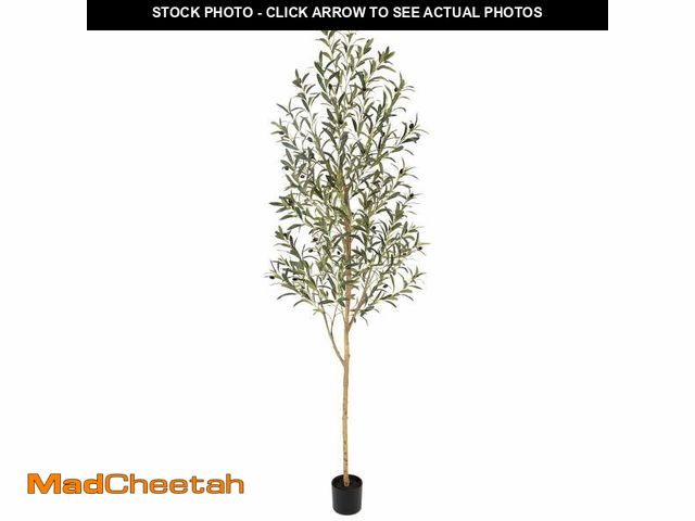 Lot 74-12767763 - RosyHaven 7ft Realistic Faux Olive Tree, 84"Artificial Olive Tree with Real Trunks, Lifelike Leaves ...