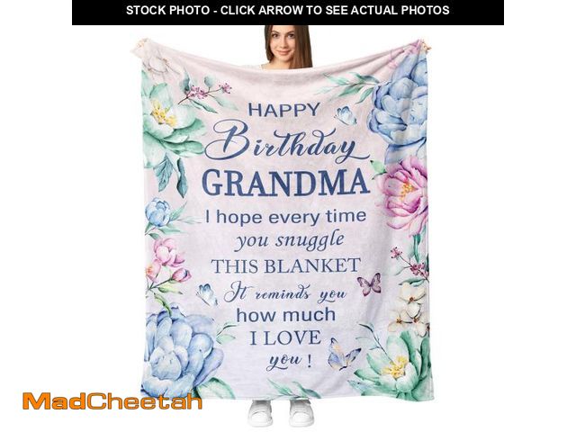 Lot 74-12114731 - Fouca Grandma Birthday Throw Blanket 60"X50", Unique Birthday Gift for Grandma - USED
