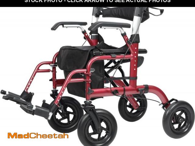 Lot 74-12096122 - ELENKER All-Terrain 2 in 1 Rollator Walker &amp; Transport Chair, Folding Wheelchair with All 10" Wh...