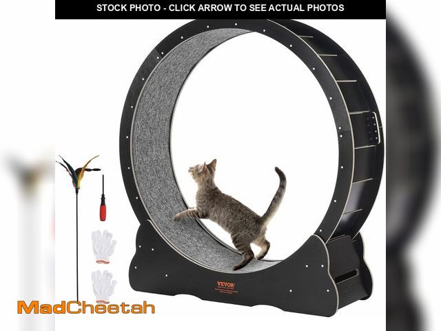 Lot 74-12664767 - VEVOR Cat Exercise Wheel, 43.3" Large Treadmill for Indoor Cats, Running Wheel With Detachable Carpe...