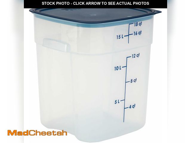 Lot 74-14348601 - Cambro FreshPro 18 Quart (QT) Food Storage Container with Lid (Restaurant Grade) - for Food Prep, Co...